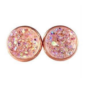 3 for 15🎀iridescent Crystal faux Druzy studs